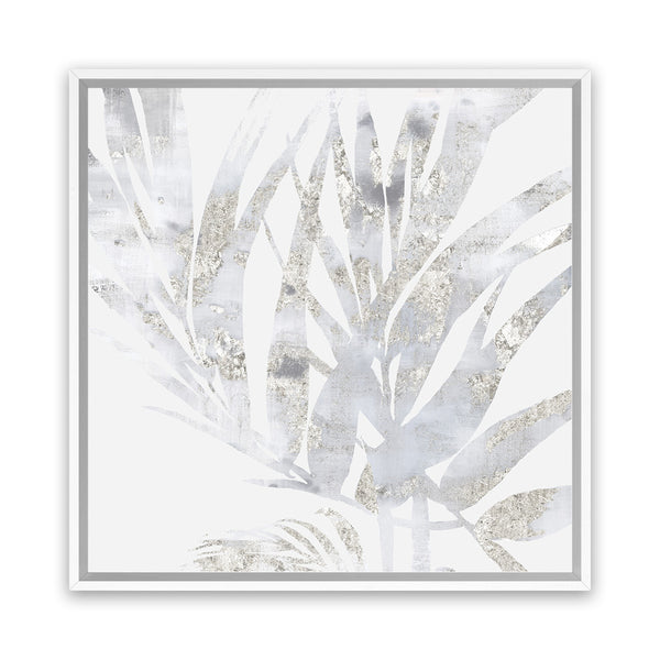 Shop Faded Leaves I (Square) Canvas Art Print-Abstract, Grey, PC, Square, View All, White-framed wall decor artwork