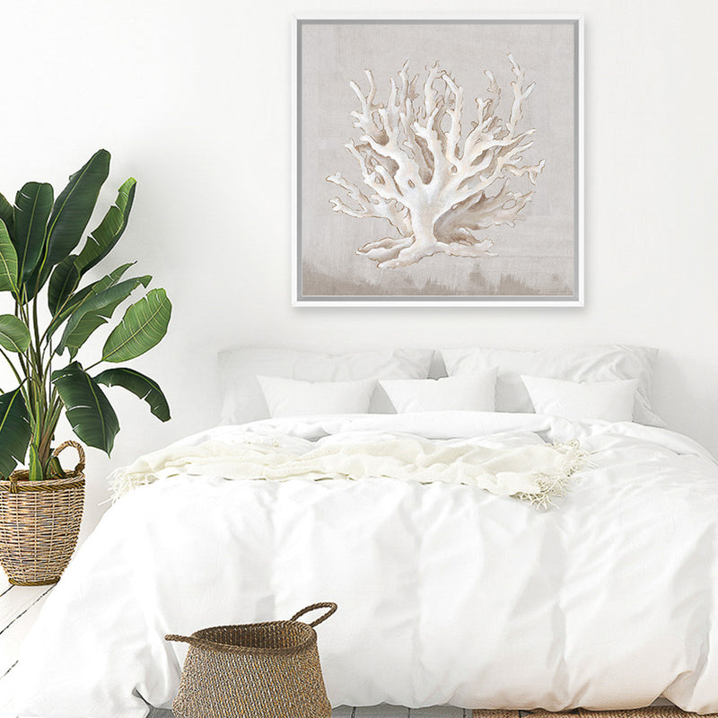 Shop Neutral Shells IV (Square) Canvas Art Print-Abstract, Neutrals, PC, Square, View All-framed wall decor artwork