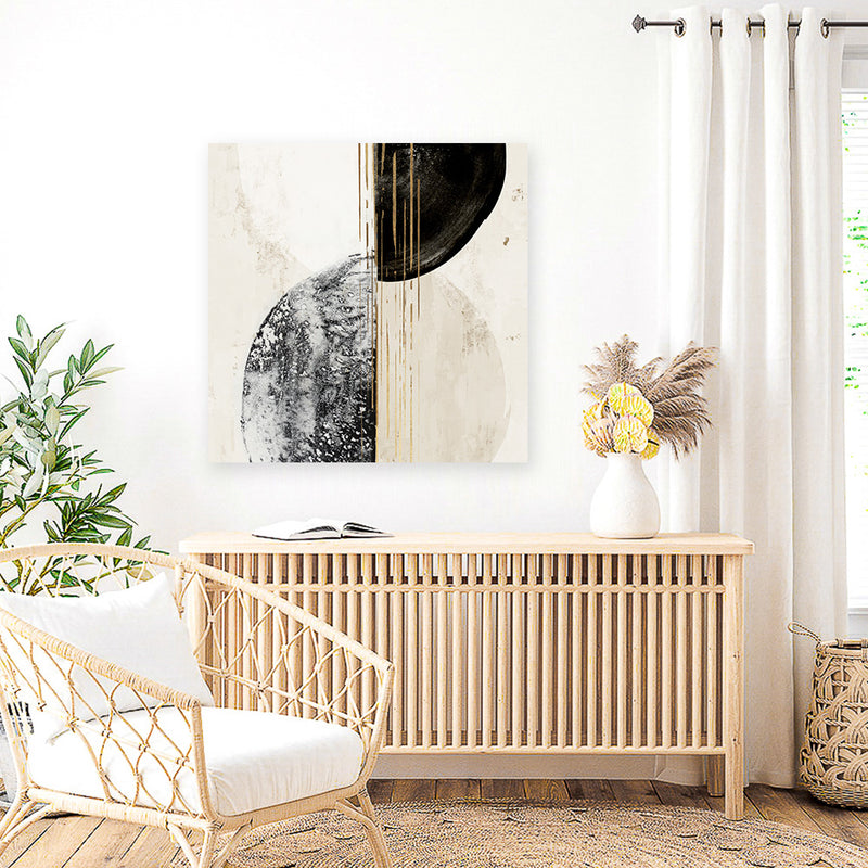 Shop New Balance II (Square) Canvas Art Print-Abstract, Black, Neutrals, PC, Square, View All-framed wall decor artwork