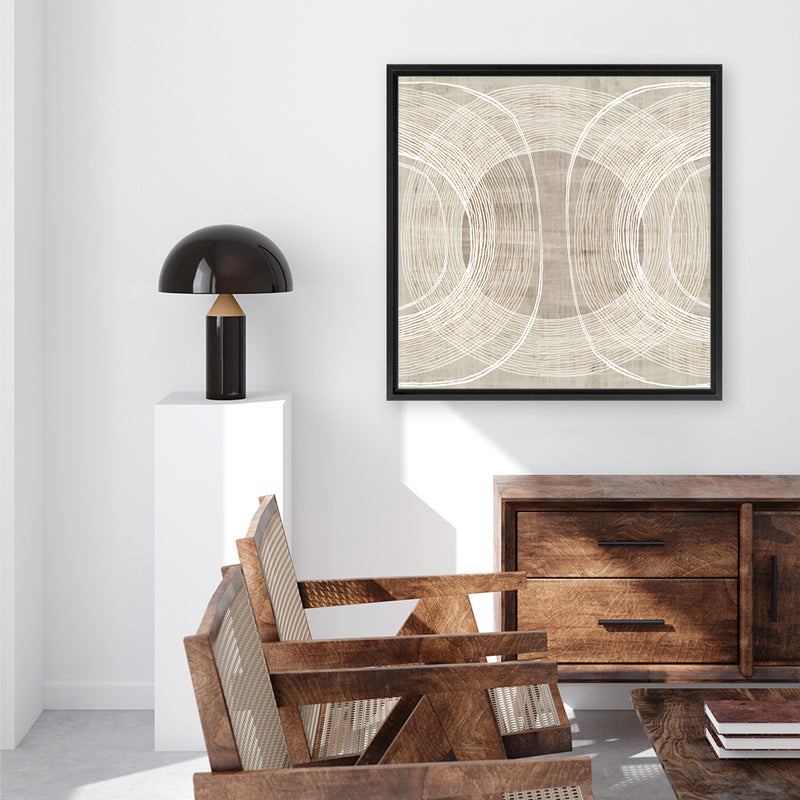 Shop Organic Circles II (Square) Canvas Art Print-Abstract, Neutrals, PC, Square, View All-framed wall decor artwork
