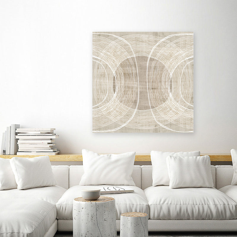Shop Organic Circles II (Square) Canvas Art Print-Abstract, Neutrals, PC, Square, View All-framed wall decor artwork