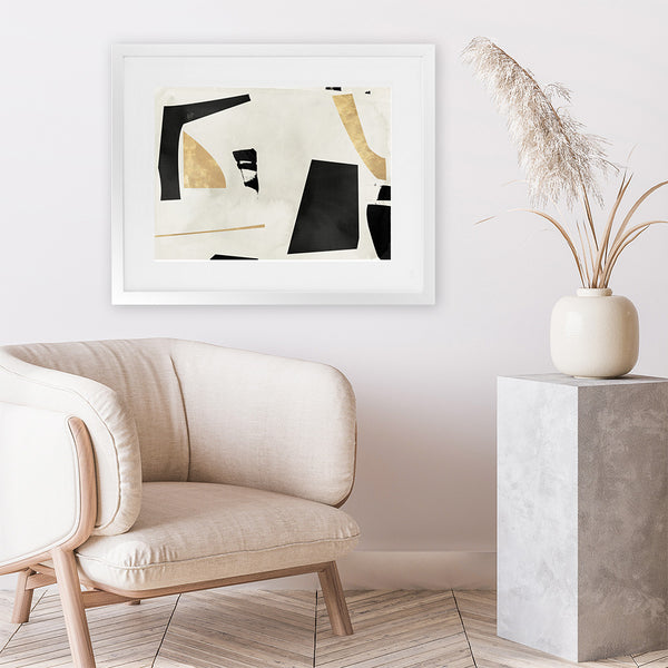 Shop Listening To Secrets Art Print-Abstract, Black, Horizontal, Neutrals, PC, Rectangle, View All-framed painted poster wall decor artwork