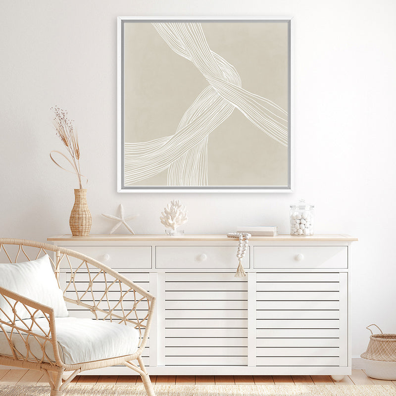 Shop On The Same Wavelength I (Square) Canvas Art Print-Abstract, Neutrals, PC, Square, View All-framed wall decor artwork