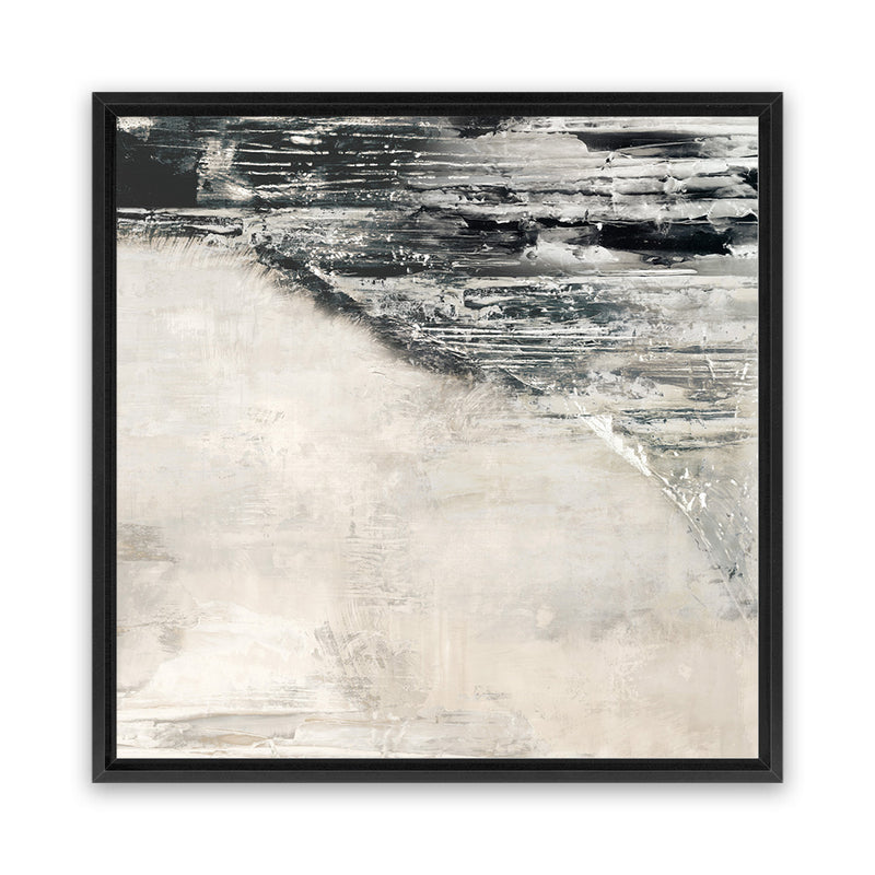 Shop Rising Wave II (Square) Canvas Art Print-Abstract, Black, Neutrals, PC, Square, View All-framed wall decor artwork