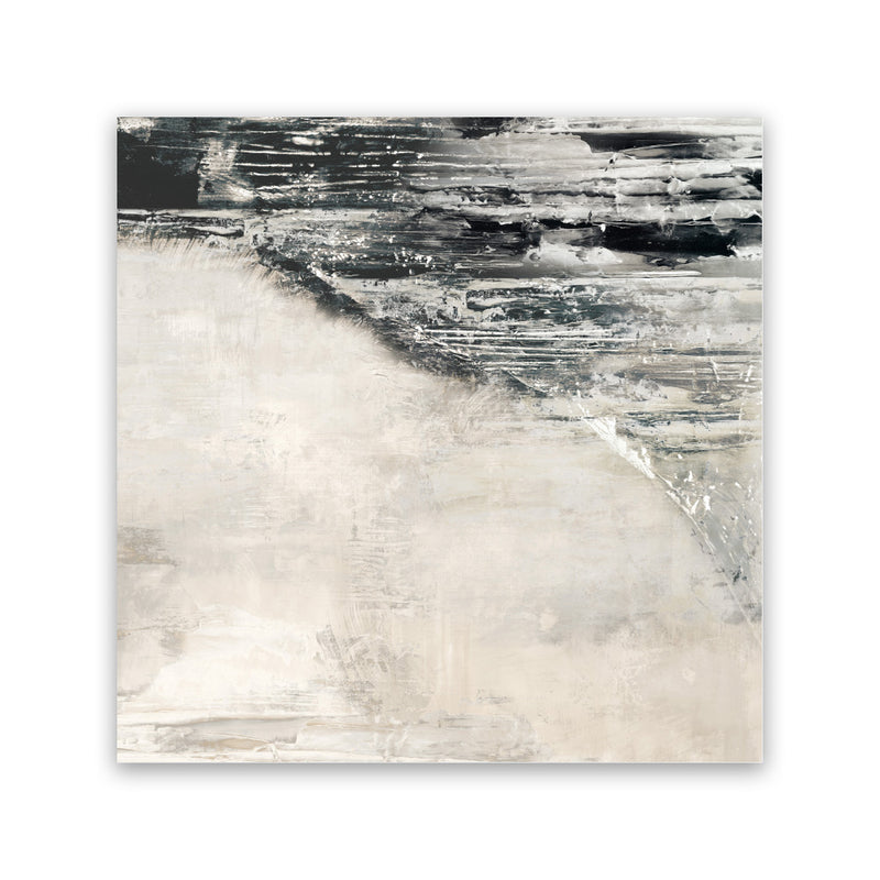 Shop Rising Wave II (Square) Canvas Art Print-Abstract, Black, Neutrals, PC, Square, View All-framed wall decor artwork