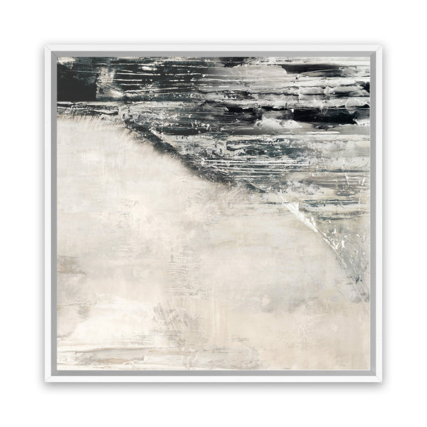 Shop Rising Wave II (Square) Canvas Art Print-Abstract, Black, Neutrals, PC, Square, View All-framed wall decor artwork