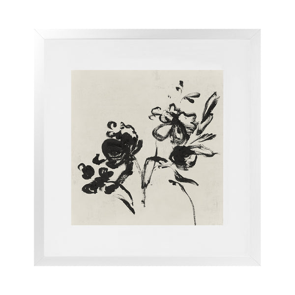 Shop Black Florals I (Square) Art Print-Abstract, Black, Neutrals, PC, Square, View All-framed painted poster wall decor artwork