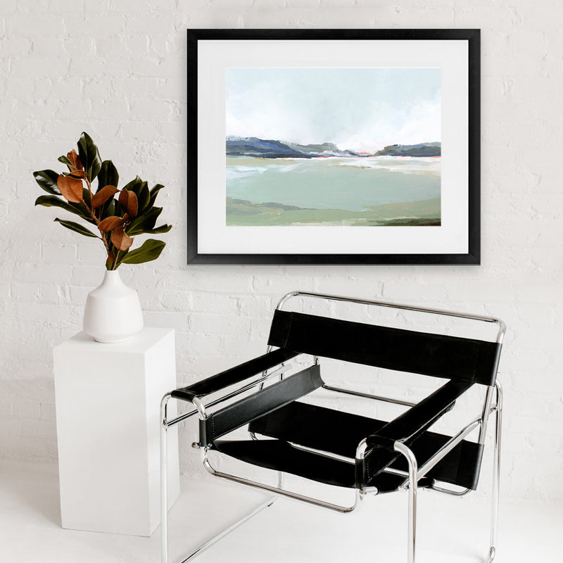 Shop Lakeside View I Art Print-Abstract, Green, Horizontal, PC, Rectangle, View All-framed painted poster wall decor artwork