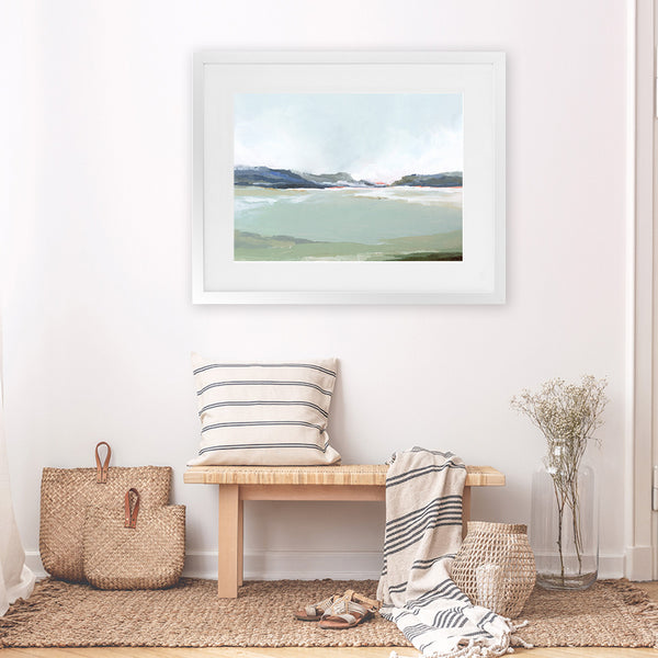 Shop Lakeside View I Art Print-Abstract, Green, Horizontal, PC, Rectangle, View All-framed painted poster wall decor artwork