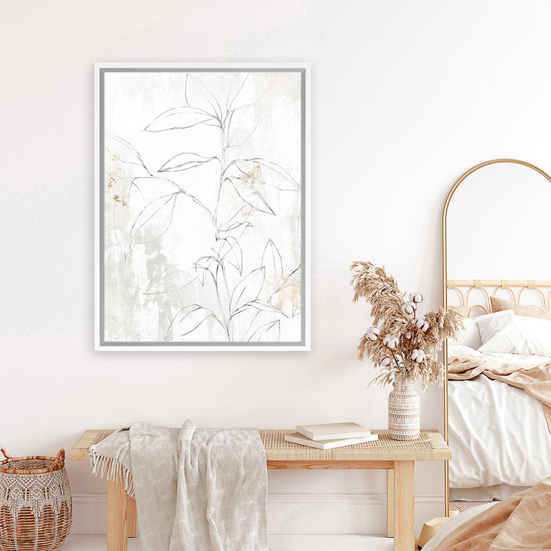 Shop Mandola II Canvas Art Print-Abstract, Neutrals, PC, Portrait, Rectangle, View All, White-framed wall decor artwork
