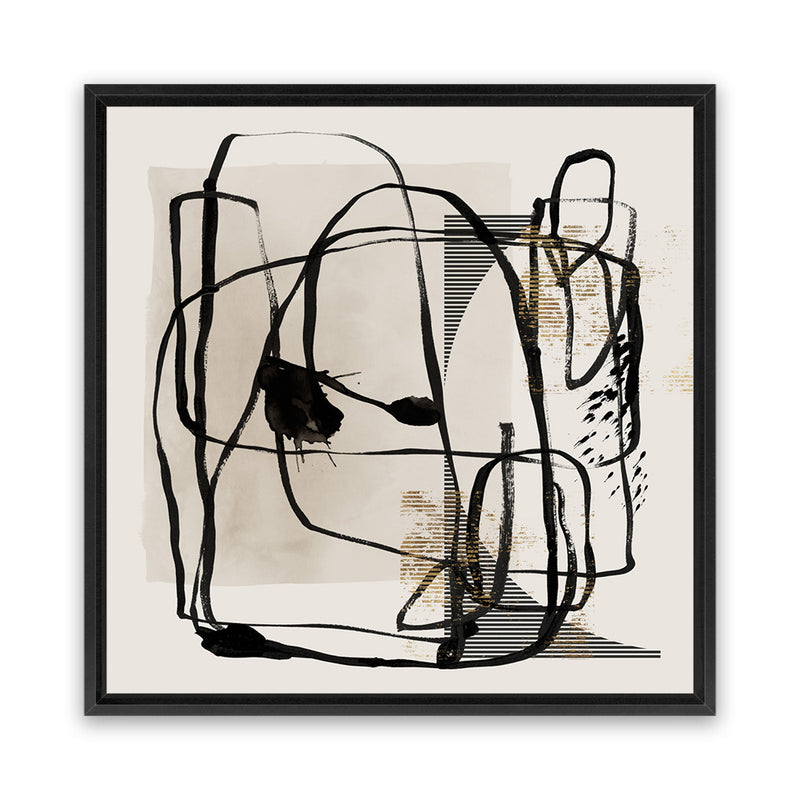 Shop Blotted I (Square) Canvas Art Print-Abstract, Black, Neutrals, PC, Square, View All-framed wall decor artwork
