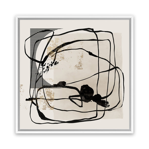 Shop Blotted II (Square) Canvas Art Print-Abstract, Black, Neutrals, PC, Square, View All-framed wall decor artwork