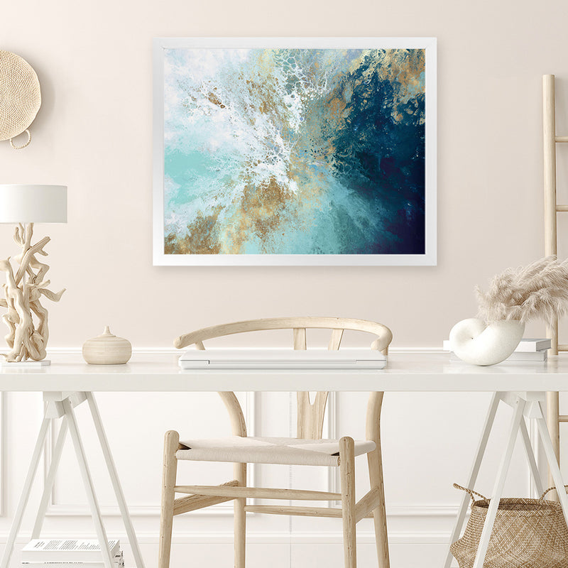 Shop Pomona Art Print-Abstract, Blue, Horizontal, PC, Rectangle, View All-framed painted poster wall decor artwork