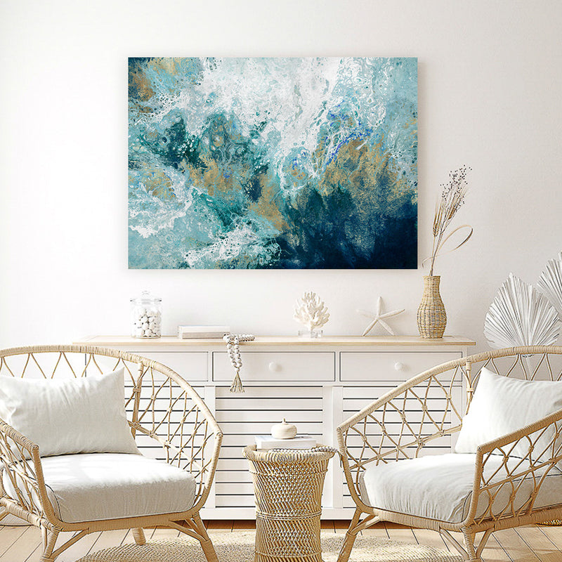 Shop Saran Canvas Art Print-Abstract, Blue, Horizontal, PC, Rectangle, View All-framed wall decor artwork