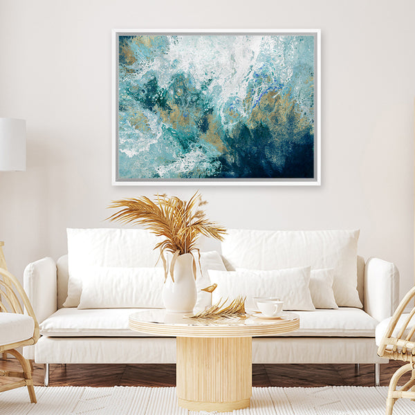 Shop Saran Canvas Art Print-Abstract, Blue, Horizontal, PC, Rectangle, View All-framed wall decor artwork