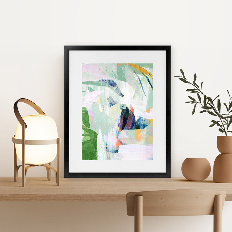 Shop Paradise Sunrise I Art Print-Abstract, Green, PC, Portrait, Rectangle, View All-framed painted poster wall decor artwork