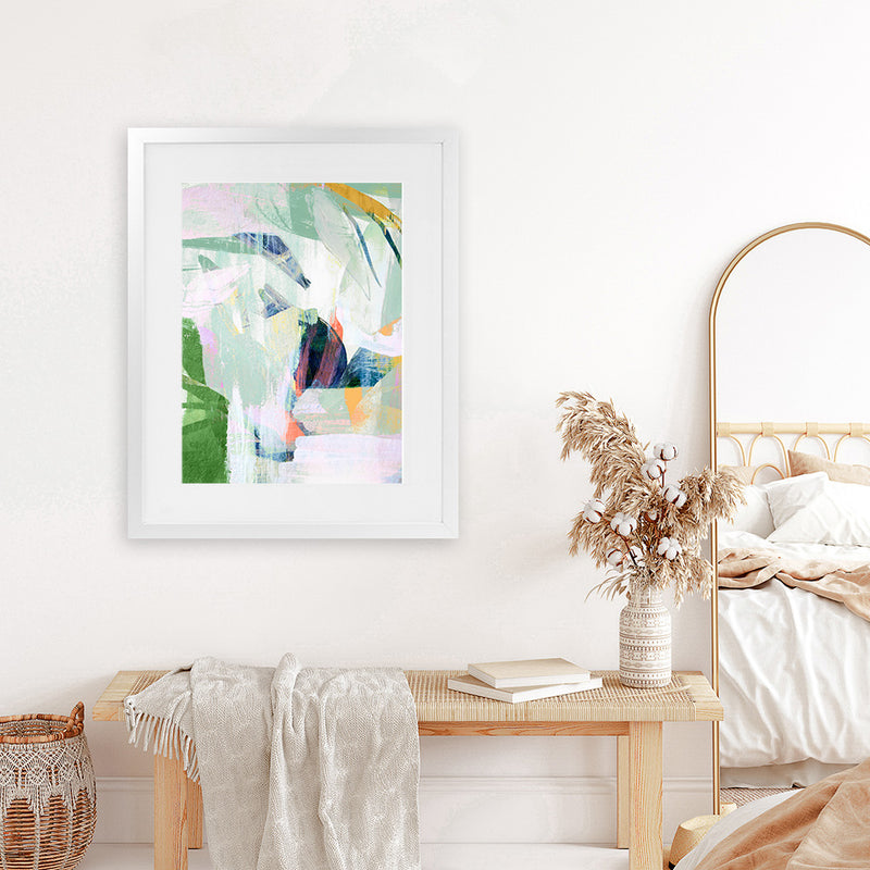 Shop Paradise Sunrise I Art Print-Abstract, Green, PC, Portrait, Rectangle, View All-framed painted poster wall decor artwork