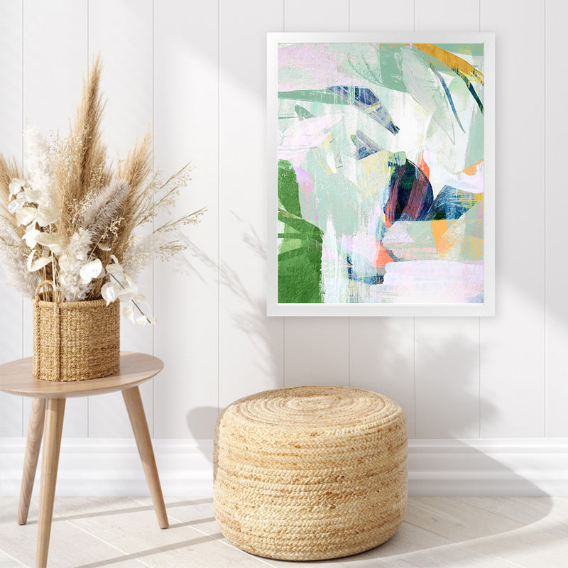 Shop Paradise Sunrise I Art Print-Abstract, Green, PC, Portrait, Rectangle, View All-framed painted poster wall decor artwork