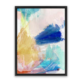 Shop Cha Cha I Canvas Art Print-Abstract, Blue, PC, Portrait, Rectangle, View All, Yellow-framed wall decor artwork