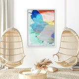 Shop Cha Cha II Canvas Art Print-Abstract, Blue, PC, Portrait, Rectangle, View All-framed wall decor artwork