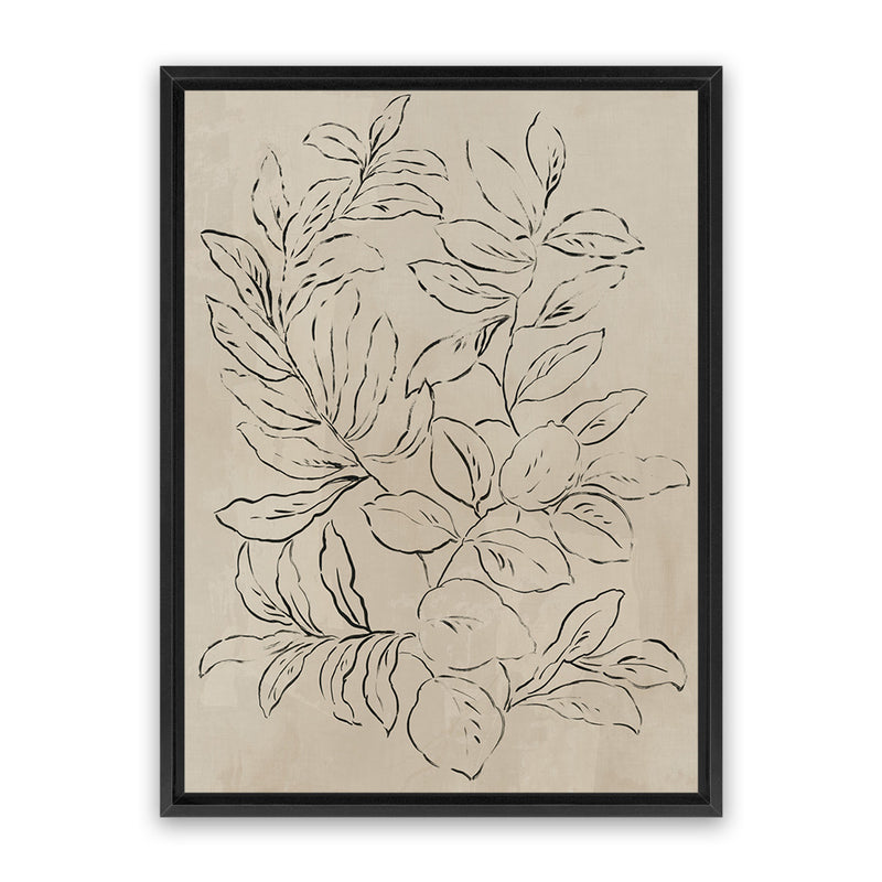 Shop Outlined Leaves I Canvas Art Print-Abstract, Brown, PC, Portrait, Rectangle, View All-framed wall decor artwork