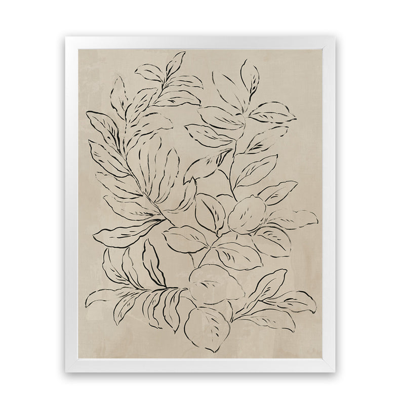 Shop Outlined Leaves I Art Print-Abstract, Brown, PC, Portrait, Rectangle, View All-framed painted poster wall decor artwork