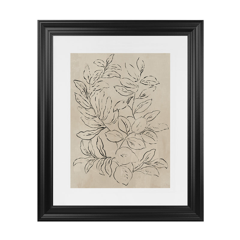 Shop Outlined Leaves I Art Print-Abstract, Brown, PC, Portrait, Rectangle, View All-framed painted poster wall decor artwork