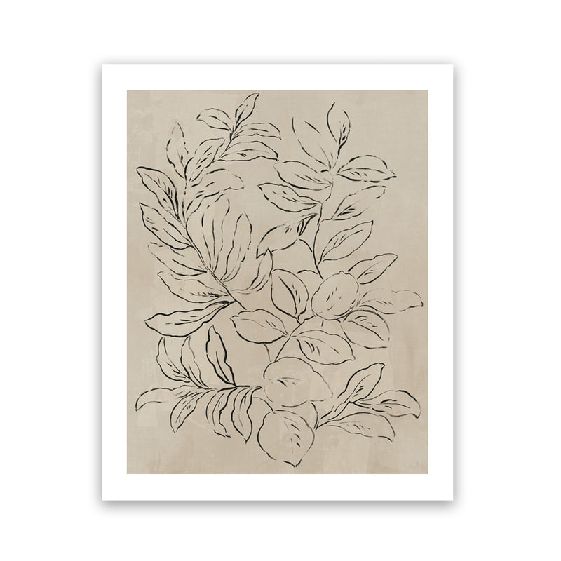 Shop Outlined Leaves I Art Print-Abstract, Brown, PC, Portrait, Rectangle, View All-framed painted poster wall decor artwork