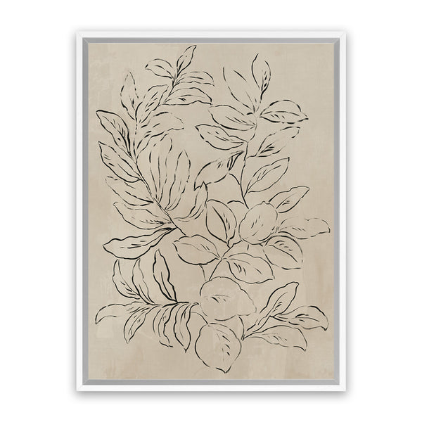 Shop Outlined Leaves I Canvas Art Print-Abstract, Brown, PC, Portrait, Rectangle, View All-framed wall decor artwork