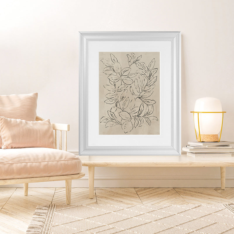 Shop Outlined Leaves II Art Print-Abstract, Brown, PC, Portrait, Rectangle, View All-framed painted poster wall decor artwork