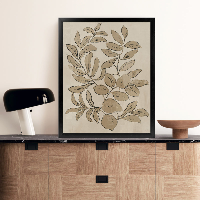 Shop Leaves Sketches I Art Print-Abstract, Brown, PC, Portrait, Rectangle, View All-framed painted poster wall decor artwork