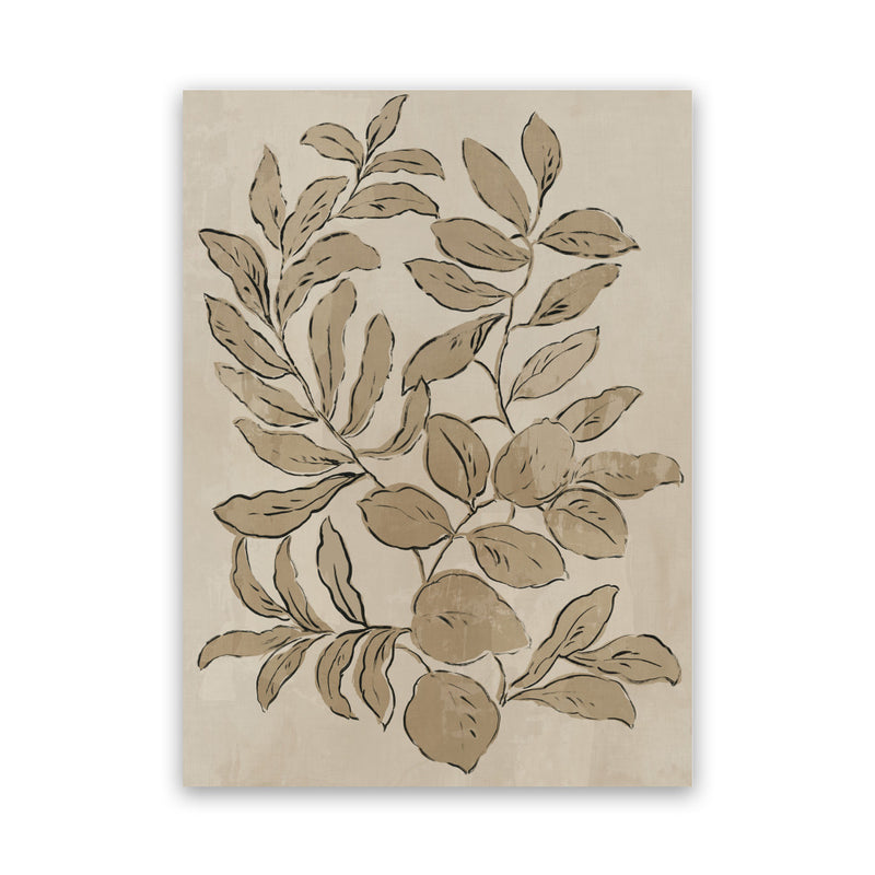 Shop Leaves Sketches I Canvas Art Print-Abstract, Brown, PC, Portrait, Rectangle, View All-framed wall decor artwork