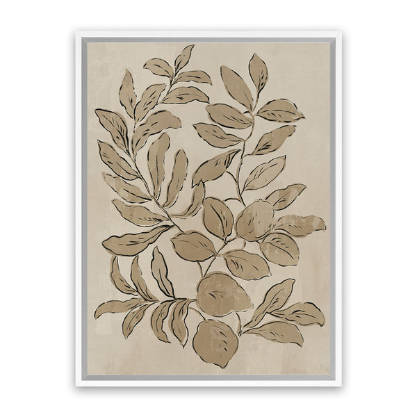 Shop Leaves Sketches I Canvas Art Print-Abstract, Brown, PC, Portrait, Rectangle, View All-framed wall decor artwork