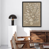 Shop Leaves Sketches II Canvas Art Print-Abstract, Brown, PC, Portrait, Rectangle, View All-framed wall decor artwork