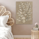 Shop Leaves Sketches II Canvas Art Print-Abstract, Brown, PC, Portrait, Rectangle, View All-framed wall decor artwork