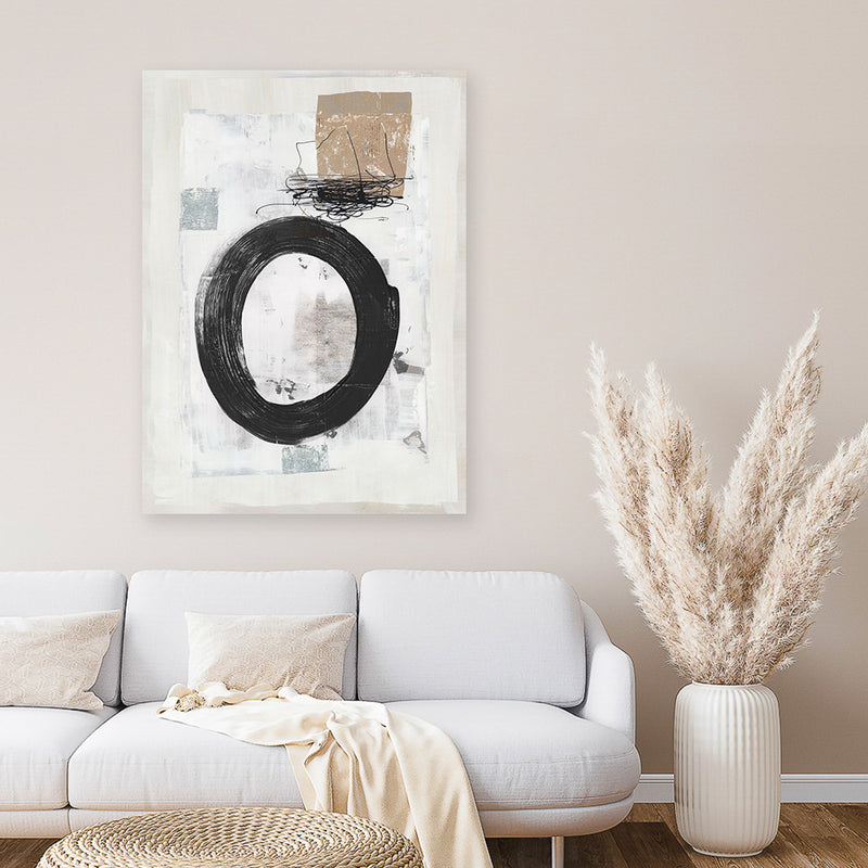 Shop Open Skies Canvas Art Print-Abstract, Black, Neutrals, PC, Portrait, Rectangle, View All-framed wall decor artwork