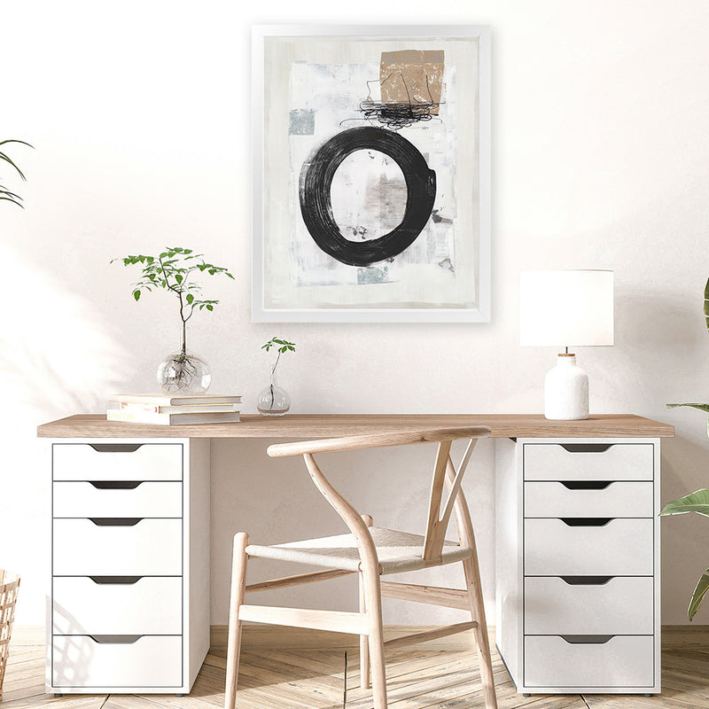 Shop Open Skies Art Print-Abstract, Black, Neutrals, PC, Portrait, Rectangle, View All-framed painted poster wall decor artwork
