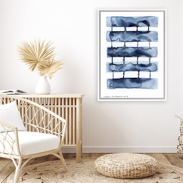 Shop Stitched Together I Canvas Art Print-Abstract, Blue, PC, Portrait, Rectangle, View All-framed wall decor artwork