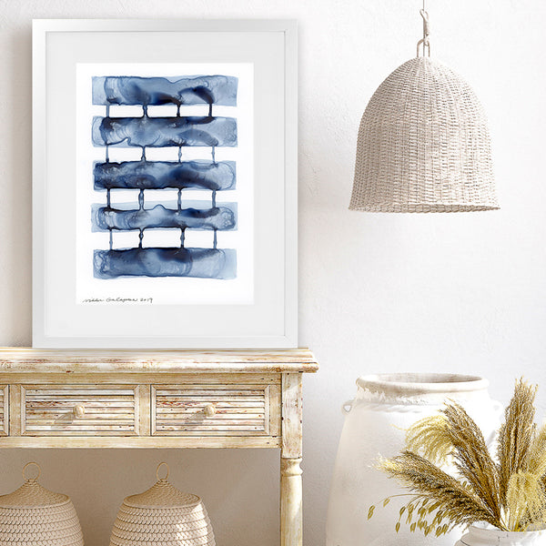 Shop Stitched Together I Art Print-Abstract, Blue, PC, Portrait, Rectangle, View All-framed painted poster wall decor artwork