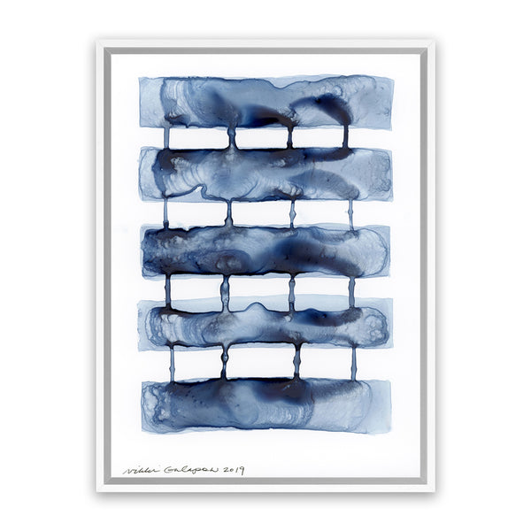 Shop Stitched Together I Canvas Art Print-Abstract, Blue, PC, Portrait, Rectangle, View All-framed wall decor artwork