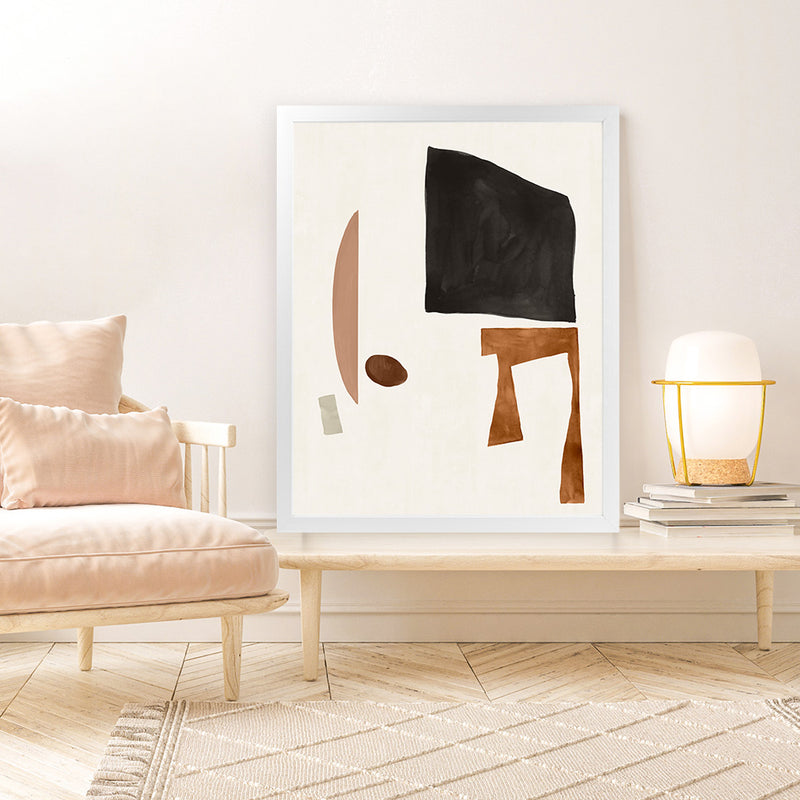 Shop Blockway I Art Print-Abstract, Black, Brown, PC, Portrait, Rectangle, View All-framed painted poster wall decor artwork