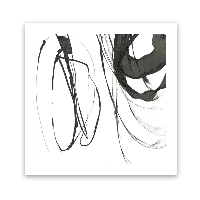 Shop Black Streaks I (Square) Art Print-Abstract, Black, PC, Square, View All, White-framed painted poster wall decor artwork