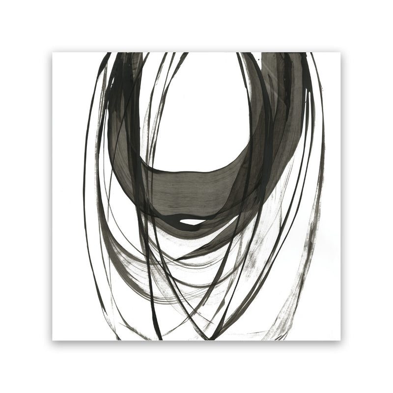 Shop Black Streaks II (Square) Canvas Art Print-Abstract, Black, PC, Square, View All, White-framed wall decor artwork