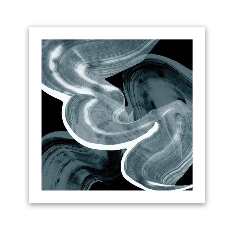 Shop Swirl III (Square) Art Print-Abstract, Black, Blue, PC, Square, View All-framed painted poster wall decor artwork