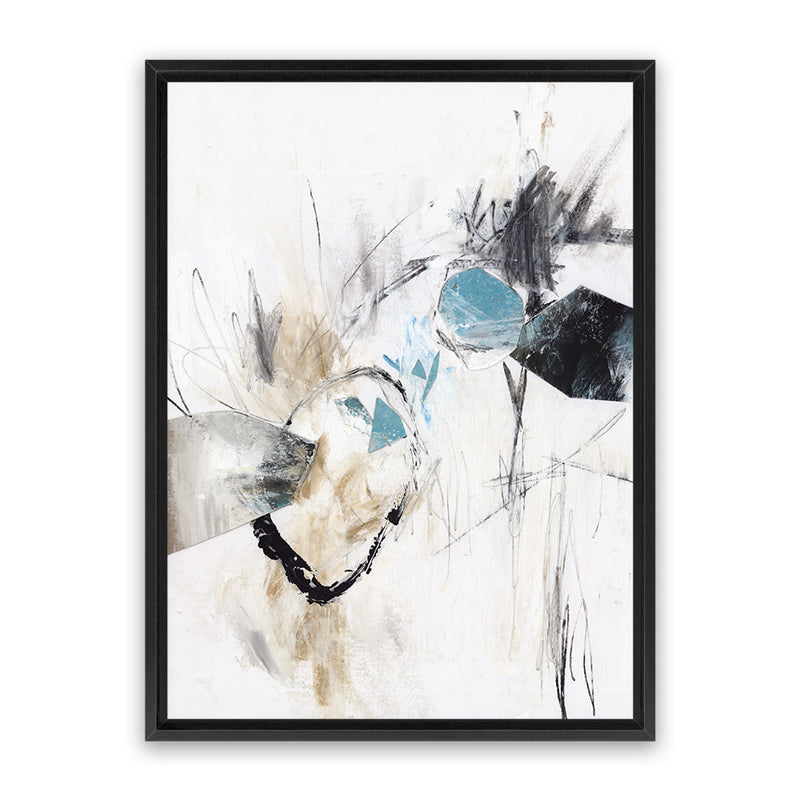 Shop Inked In Black II Canvas Art Print-Abstract, Neutrals, PC, Portrait, Rectangle, View All, White-framed wall decor artwork