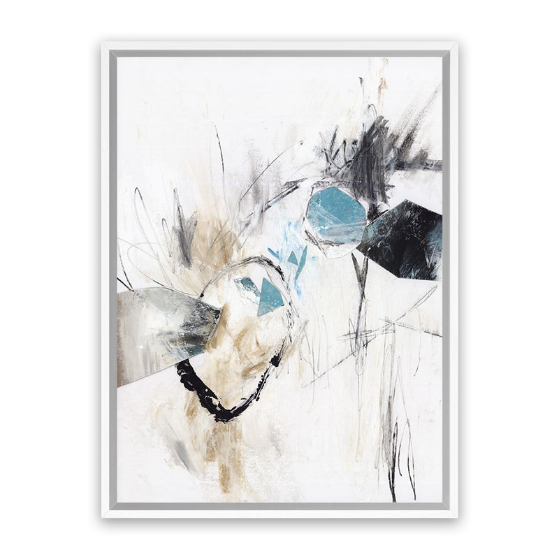 Shop Inked In Black II Canvas Art Print-Abstract, Neutrals, PC, Portrait, Rectangle, View All, White-framed wall decor artwork