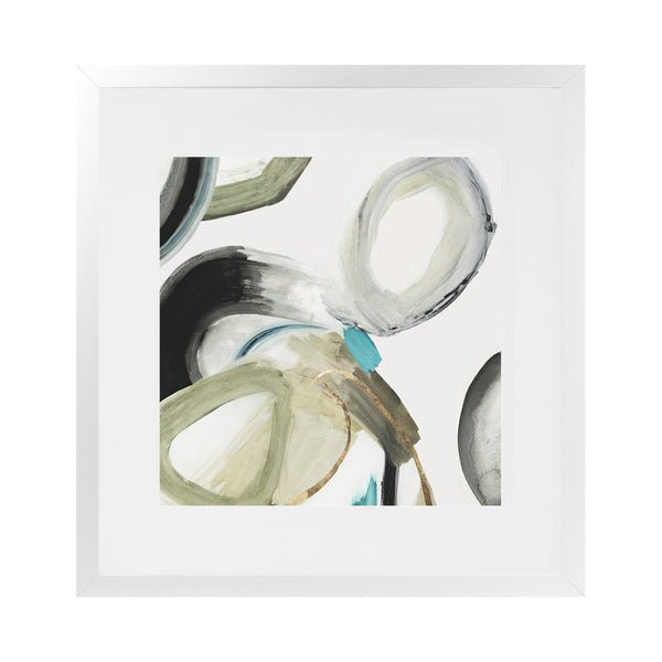 Shop Rings And Lines I (Square) Art Print-Abstract, Green, PC, Square, View All-framed painted poster wall decor artwork