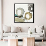 Shop Rings And Lines II (Square) Canvas Art Print-Abstract, Green, Grey, PC, Square, View All-framed wall decor artwork