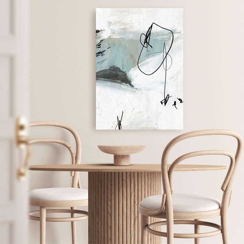 Shop Tied I Canvas Art Print-Abstract, Blue, PC, Portrait, Rectangle, View All, White-framed wall decor artwork