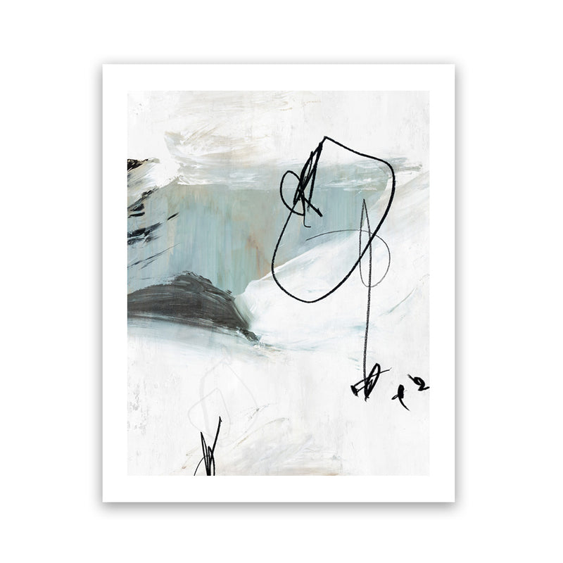 Shop Tied I Art Print-Abstract, Blue, PC, Portrait, Rectangle, View All, White-framed painted poster wall decor artwork